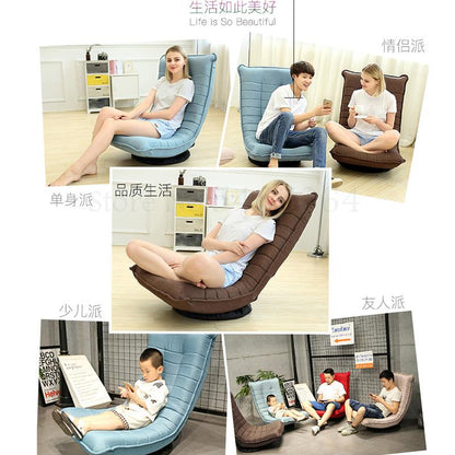 Lazy Sofa Single Rotation Tatami Folding Simple Modern Home Balcony Lounge Chair Bedroom Reading Sofa