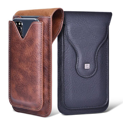 Leather Vintage Double-layer  Mobile Phone Case Cover Pack Men Portable Waist Bag Belt Clip Phone Holster