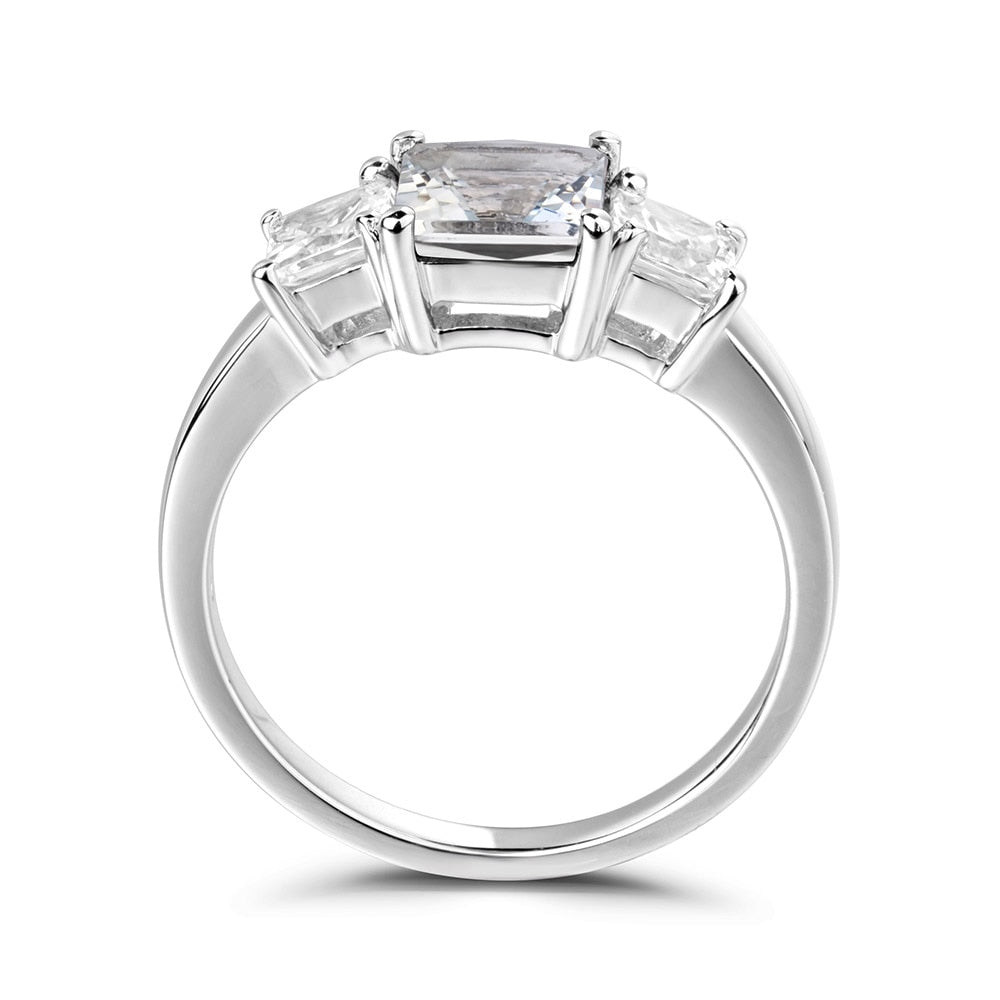 Leige Jewelry Square Cut Natural Aquamarine Engagement Ring Sterling Silver 925 for Women Wedding Promise Rings Romantic Gift