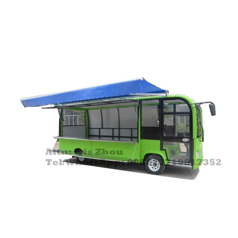 Length customized electric mobile food truck moving dining cart outdoor street tourist car by sea transportation