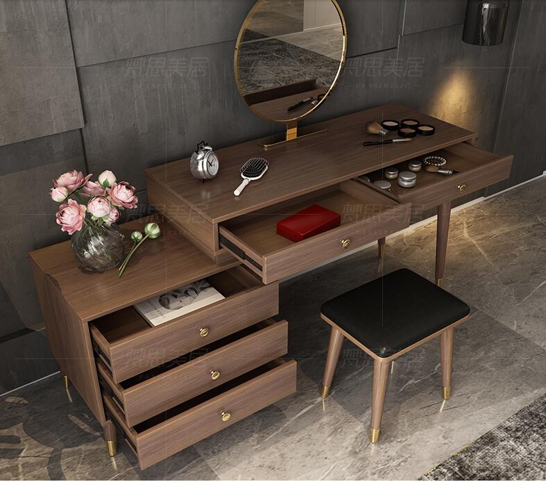 Light luxury dressing table bedroom simple modern small apartment Nordic net red ins makeup table multi-functional economy