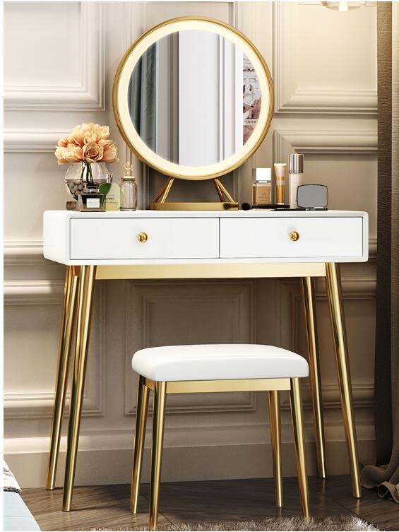 Light luxury dressing table bedroom small apartment modern simple dressing table net red ins dressing table dressing table light