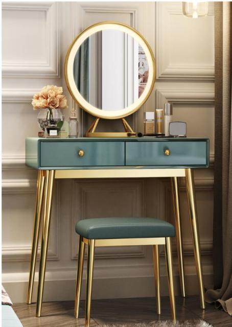 Light luxury dressing table bedroom small apartment modern simple dressing table net red ins dressing table dressing table light