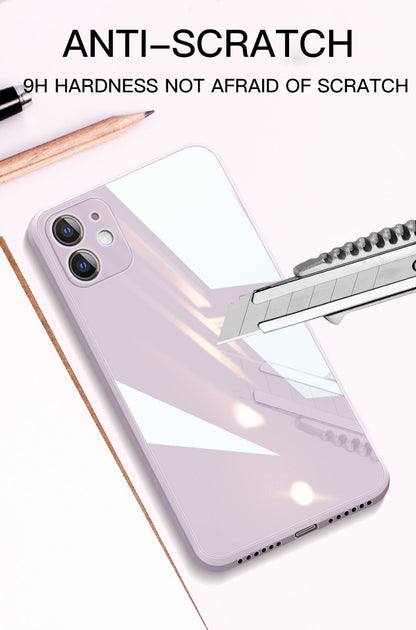 Liquid Glass Case For iPhone 12 11 Pro X XS Max XR SE2 7 8 Plus Scratch-Resistant Anti-Fall Colorful Back Cover Protective Case