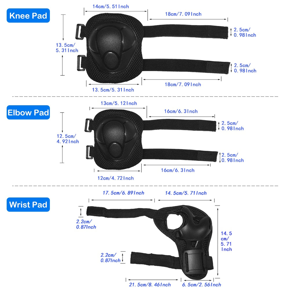 Lixada 7Pcs/Set Kids Children Roller Skating Skateboard Cycling Bike Bicycle Helmet Knee Wrist Guard Elbow Pad Set Boys Girls