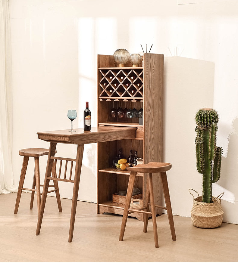 Log home bar wine cabinet tables and chairs Nordic solid wood porch cabinet ash bar partition cabinet high cabinet