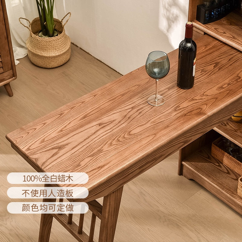 Log home bar wine cabinet tables and chairs Nordic solid wood porch cabinet ash bar partition cabinet high cabinet