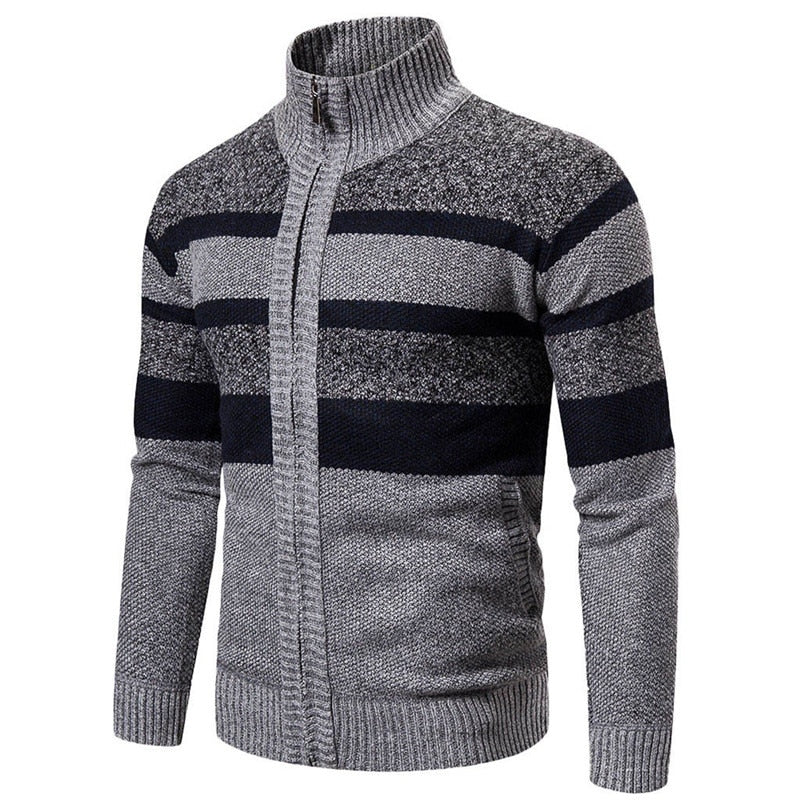 Long Jumper Winter Sleeve Sweater Zipper Coat Men Knitted Turtleneck Cardigan Men abrigo hombre Christmas Sweater Outcoat 2021