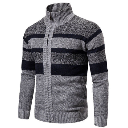 Long Jumper Winter Sleeve Sweater Zipper Coat Men Knitted Turtleneck Cardigan Men abrigo hombre Christmas Sweater Outcoat 2021