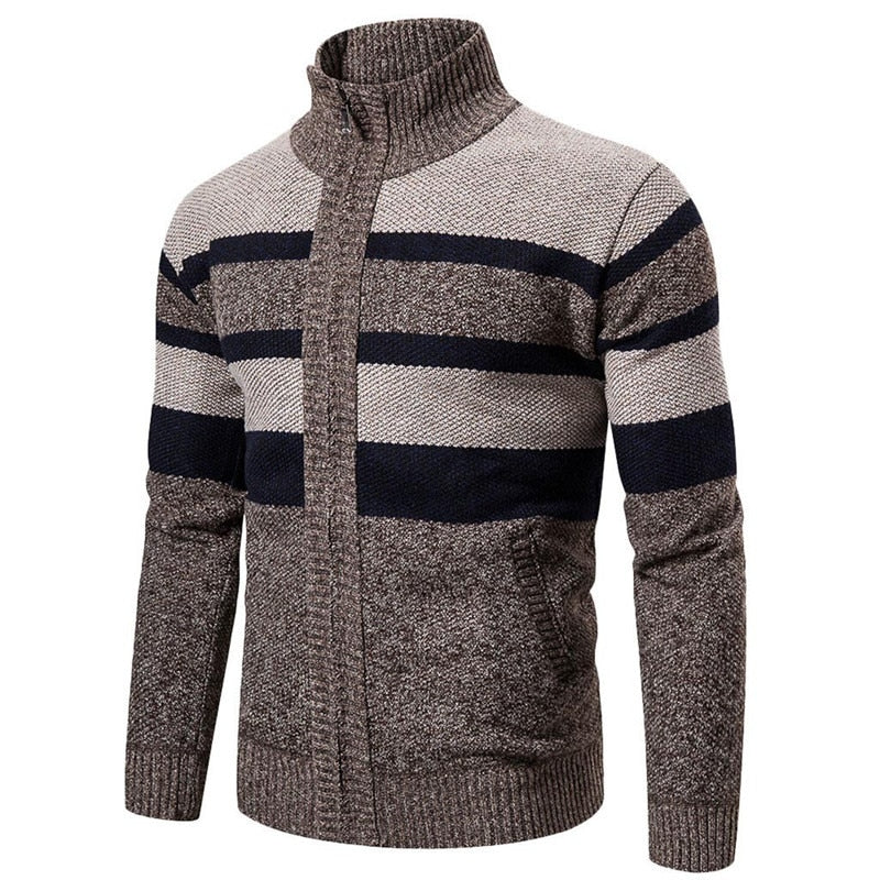 Long Jumper Winter Sleeve Sweater Zipper Coat Men Knitted Turtleneck Cardigan Men abrigo hombre Christmas Sweater Outcoat 2021