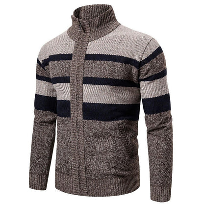 Long Jumper Winter Sleeve Sweater Zipper Coat Men Knitted Turtleneck Cardigan Men abrigo hombre Christmas Sweater Outcoat 2021