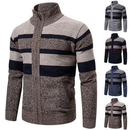 Long Jumper Winter Sleeve Sweater Zipper Coat Men Knitted Turtleneck Cardigan Men abrigo hombre Christmas Sweater Outcoat 2021