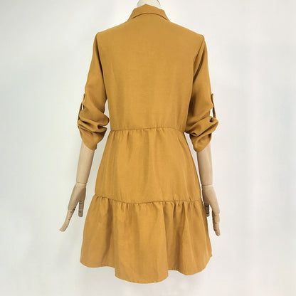 Lossky Shirt Dress Long Sleeve Women Autumn Office Work Dress Chic Button White Black Ladies Slim Midi Dresses 2020 Clothes