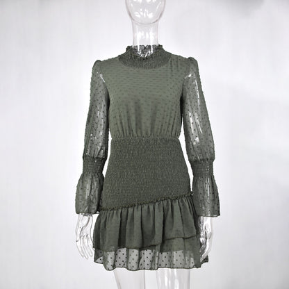 Lossky Women Dress Long Sleeve Sexy See Through Mini Short Dress White Cascading Ruffled Ladies dresses for women 2020 Spring