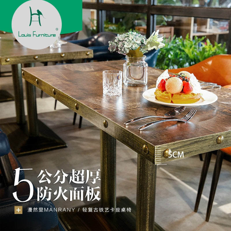 Louis Fashion Cafe Furniture Sets Table and Chair Combination Dessert Shop Milk Tea Shop Theme Western Restaurant Hotel