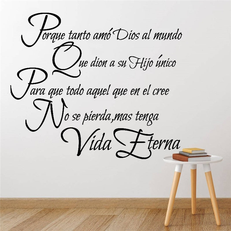 Love God Christian Spanish Lord Quote Wall Decal Bible Verse Con Dios todo es posible Religion Family Quote Vinyl Sticker RU133