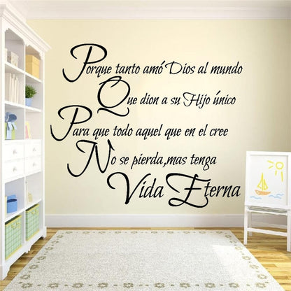 Love God Christian Spanish Lord Quote Wall Decal Bible Verse Con Dios todo es posible Religion Family Quote Vinyl Sticker RU133