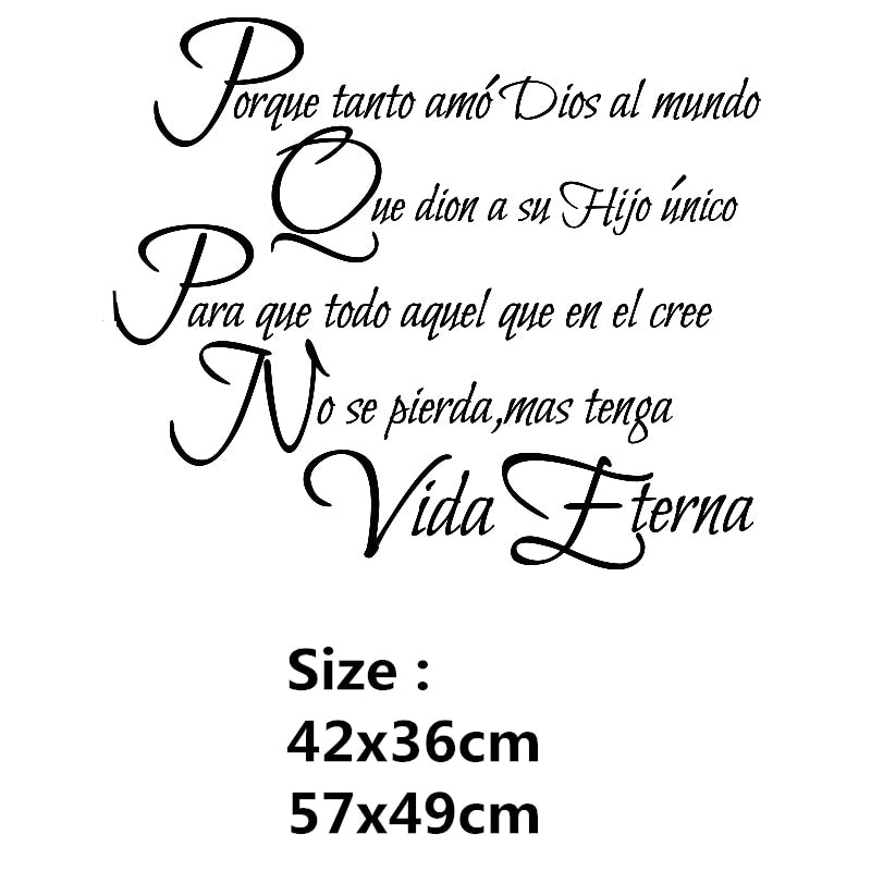 Love God Christian Spanish Lord Quote Wall Decal Bible Verse Con Dios todo es posible Religion Family Quote Vinyl Sticker RU133