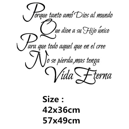 Love God Christian Spanish Lord Quote Wall Decal Bible Verse Con Dios todo es posible Religion Family Quote Vinyl Sticker RU133
