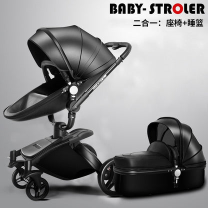 Luxury Baby Stroller 3 in 1 Fashion Eggshell Carriage European Pram Suit for Lying and Seat