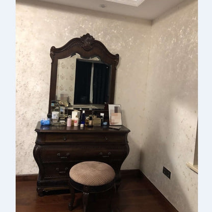 Luxury wooden vanity makeup table with mirror and chair Роскошный деревянный косметический столик GF30.3