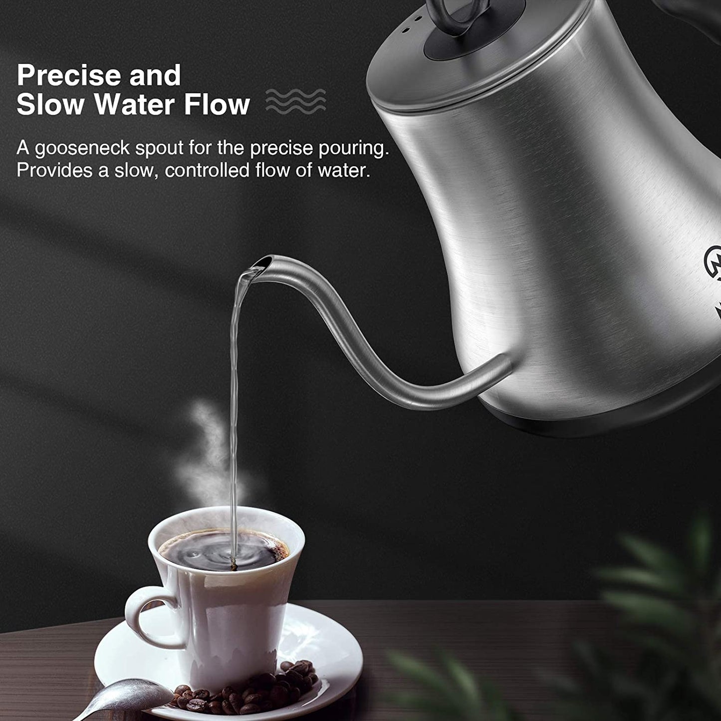 MOOSOO 0.8L Electric Gooseneck Kettle Thermo Pot Appliances Kitchen Smart Kettle With Temperature Control Keep-Warm Function