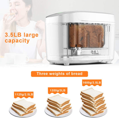 MOOSOO Bread Machine Automatic Bread Machine 870w Ferment Flour Maker Toaster Bread Electric Breakfast bread machine maker