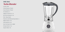 將圖片載入圖庫檢視器 Sinbo SHB 3062 Turbo Sürahili Blender mixed drink preparation chopping grinding fast stainless high quality
