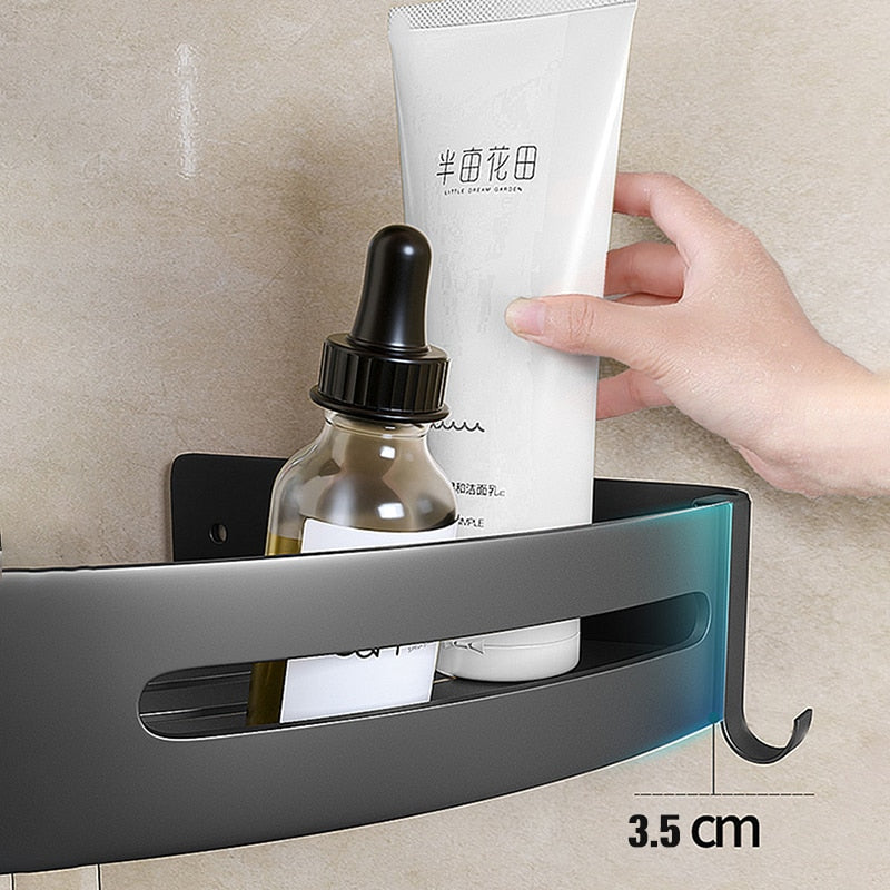 MUSAMBAN Bathroom Shelf Toilet Vanity Triangle Towel Organizer  Storage Rack Wall-mounted Shampoo Holder Bathroom Accessories