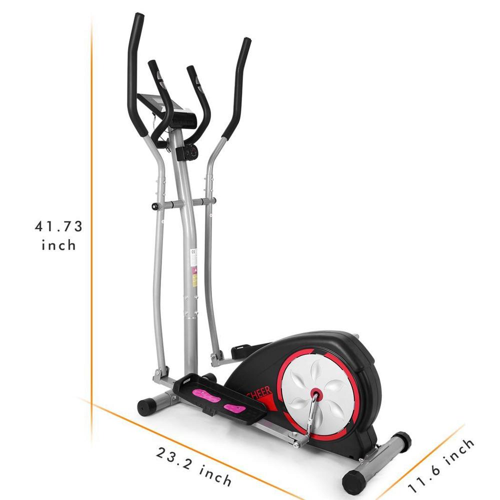 Magnetic Control Mute Elliptical Trainer with LCD Monitor Home Office Gym Workout Steppers Fitness Equipment Pedal Exerciser