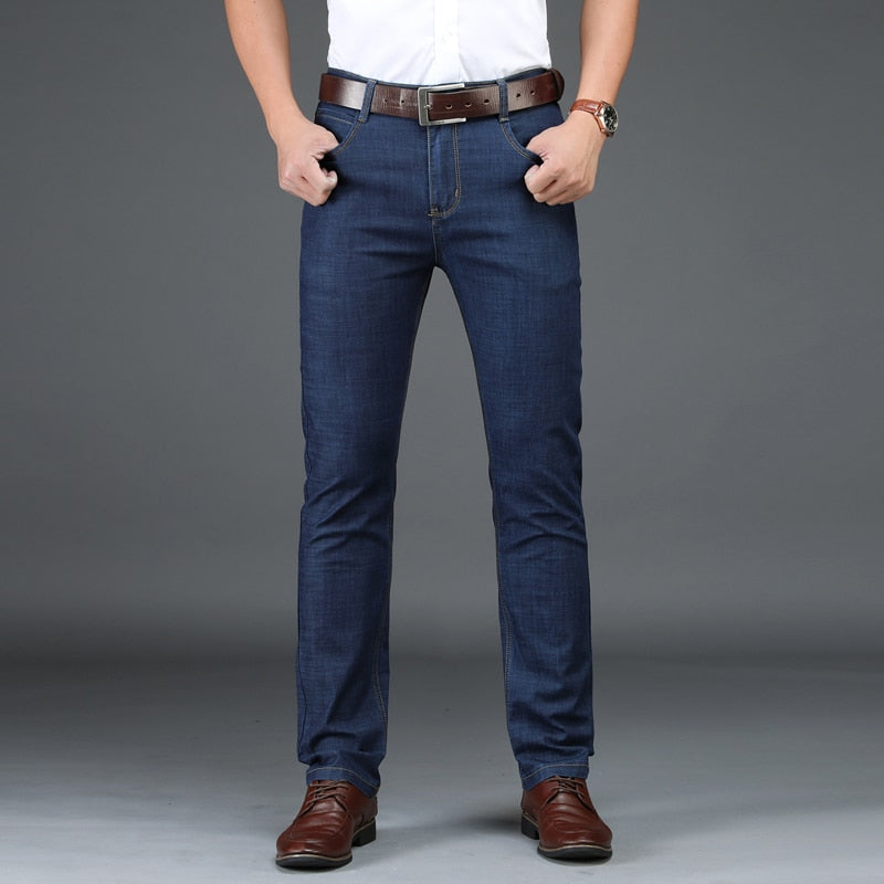 Male Jeans Men Jean Homme Men'S Classic Vetement Peto Vaquero Hombre Biker Straight Masculino Denim Man Pants Slim Fit Business