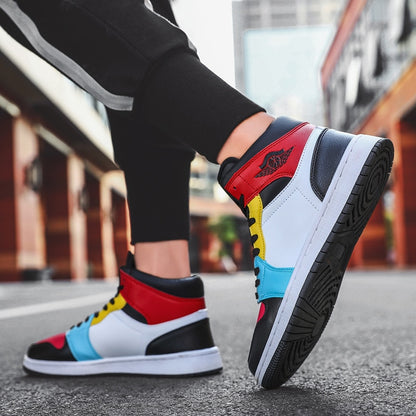 Man High-top Basketball Shoes Men's Air Cushion Light Basketball Sneakers Anti-skid Breathable Outdoor Sports Basketball Shoes
