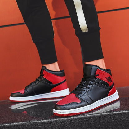 Man High-top Basketball Shoes Men's Air Cushion Light Basketball Sneakers Anti-skid Breathable Outdoor Sports Basketball Shoes