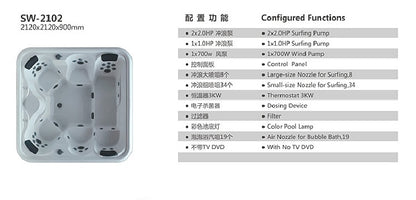 Massage Bathtub Acrylic Outdoor Engineering Hotel Swimming Pool Cylinder SW-2102. Hot Tub