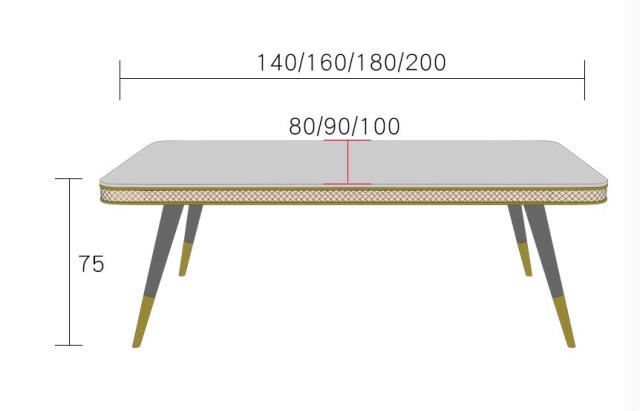 Marble countertop dining table and chair combination dining rectangular light luxury style dining table