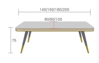 Marble countertop dining table and chair combination dining rectangular light luxury style dining table