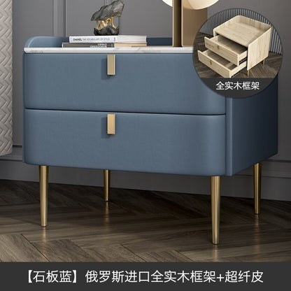 Master Bedroom Bedside Table Leather Bedroom White Post-Modern Light Luxury Net Red Bedside  Side Table Night Table