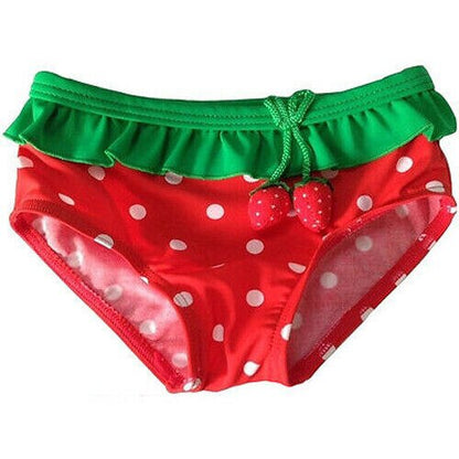 Meihuida Summer Kids Baby Girls Red Strawberry Beachwear Bikini Suit Hat Swimsuit Swimwear Bathing Suit Swimming Girls Clothes