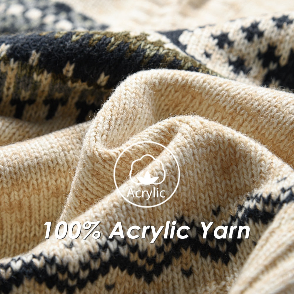 Men 2021 Autumn New Casual Jacquard Half Zip Polo Sweater Cardigan Jacket Men Winter Long Sleeve Mock Neck Sweater Pullover Men