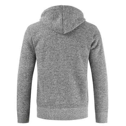 Men 2021 Autumn New Casual Thick Warm Hooded Sweater Cardigan Jumper Men Winter Fashion Loose Fit  Fleece Sweaters Knit Jacket