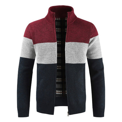 Men Autumn Winter New Business Casual Warm Thick Fleece Cardigan Sweater Jumper Men Fashion Loose Fit Knitted Cardigan Coat Men