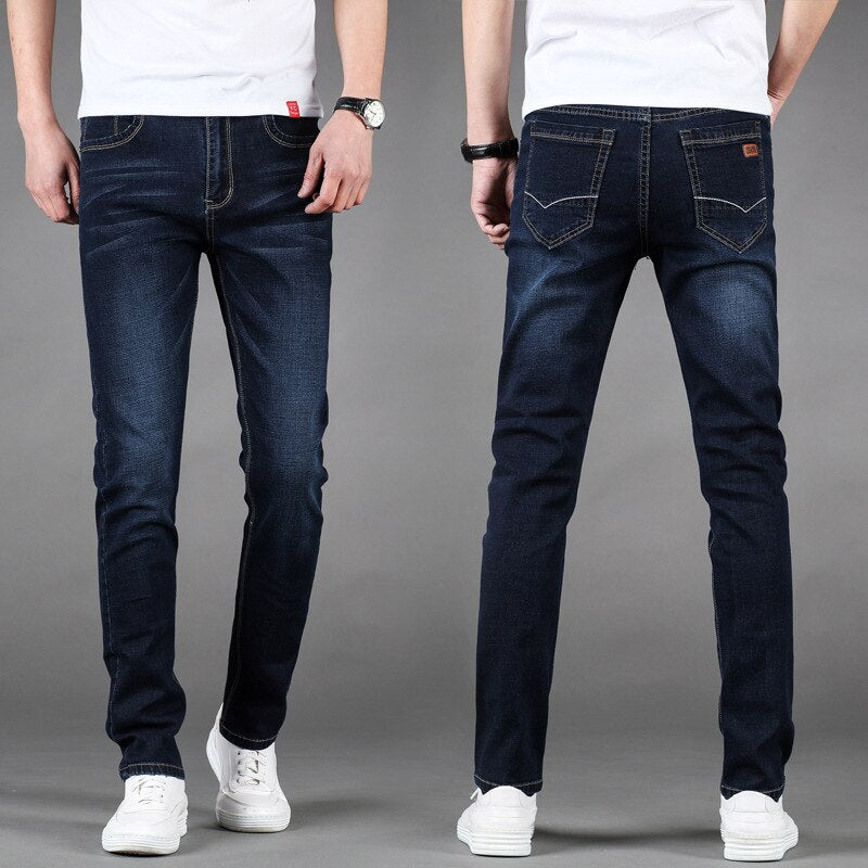 Men's Straight Classic Jeans fashion comfortable waist slim stretch Male Denim Pants Overalls Designer Men Jeans High Quality