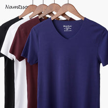 将图片加载到图库查看器，Men&#39;s Modal Solid Color Seamless Underwear T-shirt Clothing Close-fitting Super Strench Undershirt Cool Summer Shirts
