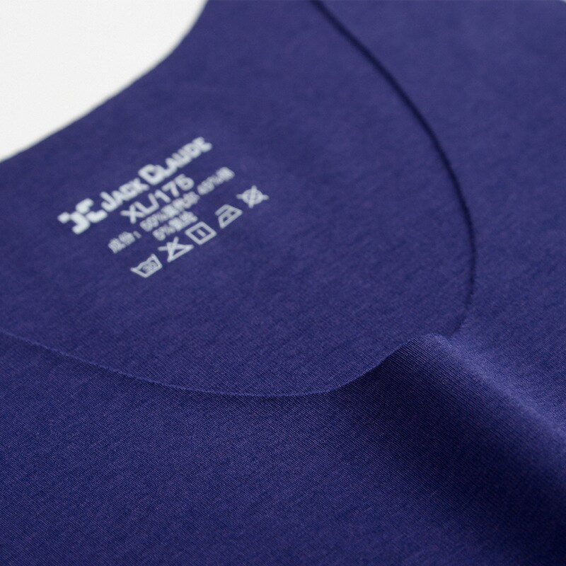 Men's Modal Solid Color Seamless Underwear T-shirt Clothing Close-fitting Super Strench Undershirt Cool Summer Shirts
