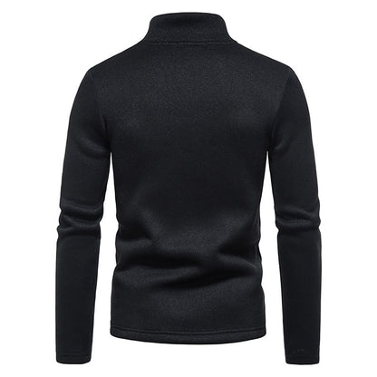 Men's Polo Shirt Knit Long Sleeve Spring/Autumn Solid 1/2 Zip Classic Casual Men Half Open Collar Basic Tops Men Fashion Sweater