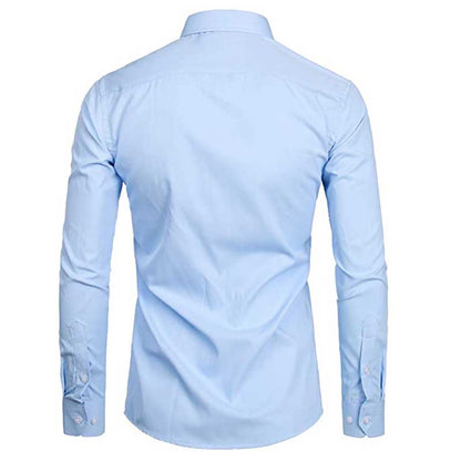 Men's Top Quality Dress Shirts 2021 Fashion New Slim Fit Long Sleeve Shirt Men Black White Formal Button Up Shirt Chemise Homme