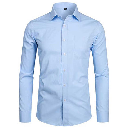 Men's Top Quality Dress Shirts 2021 Fashion New Slim Fit Long Sleeve Shirt Men Black White Formal Button Up Shirt Chemise Homme