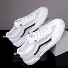 Load image into Gallery viewer, Men&#39;s White Casual Sneakers 2021 Summer Mesh Vulcanized Shoes Boys Tenis Sport Shoes Male Sneakers Men Canvas and Leather Shoe
