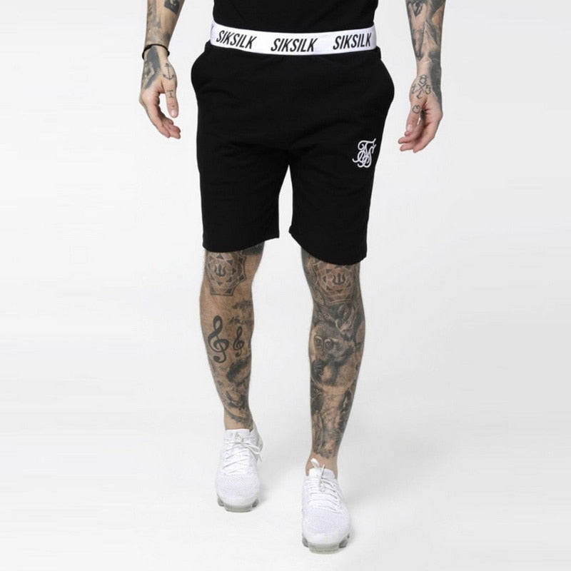 Men's Summer Silk Embroidery Gym Fitness Bodybuilding Casual Joggers Workout Brand Sporting Short Pants Sweatpants Sportswear