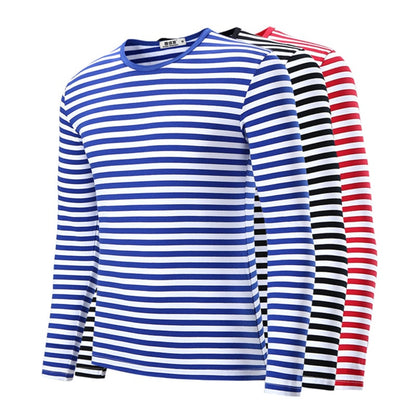 Unisex Striped Sweater Men clothing harajuku Women's  Slim Fit cotton Stripe Long sleeve Plus Size fashion T-shirts top